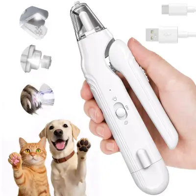 ที่ตัดเล็บสุนัขไฟฟ้า 2in1 มีไฟ LED ชาร์จ USB-C