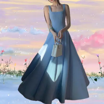 เดรสยาวสายเดี่ยวทรงสวยเพรียว