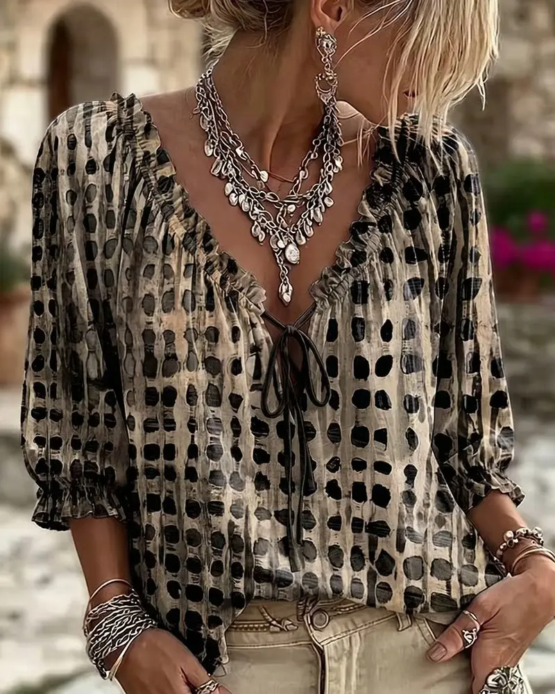 เสื้อเชิ้ตลายจุดสไตล์ชนเผ่าชิคๆ